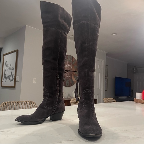 Dolce Vita Over-the-Knee Suede Boots in Gray - Picture 2 of 16